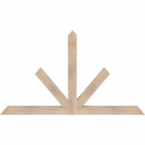 Ekena Millwork Saratoga Smooth Timber Gable Bracket, Douglas Fir, 60"W x 35"H x 3 1/2"D x 3 1/2"F, 14/12 Pitch GBW060X35X0404SAR00SDF - main